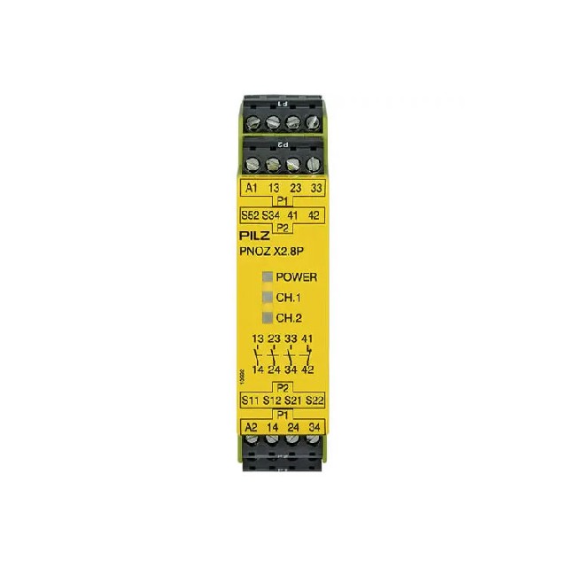 德国PILZ PNOZ X2.8P紧急制动安全监控继电器